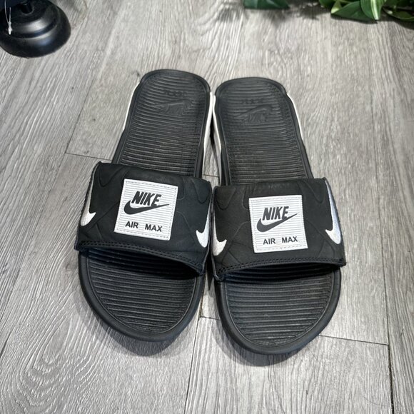 Nike Air Max 90 Womens Slides Sandals CT5241-002 Black/White Size 7 - Picture 2 of 10
